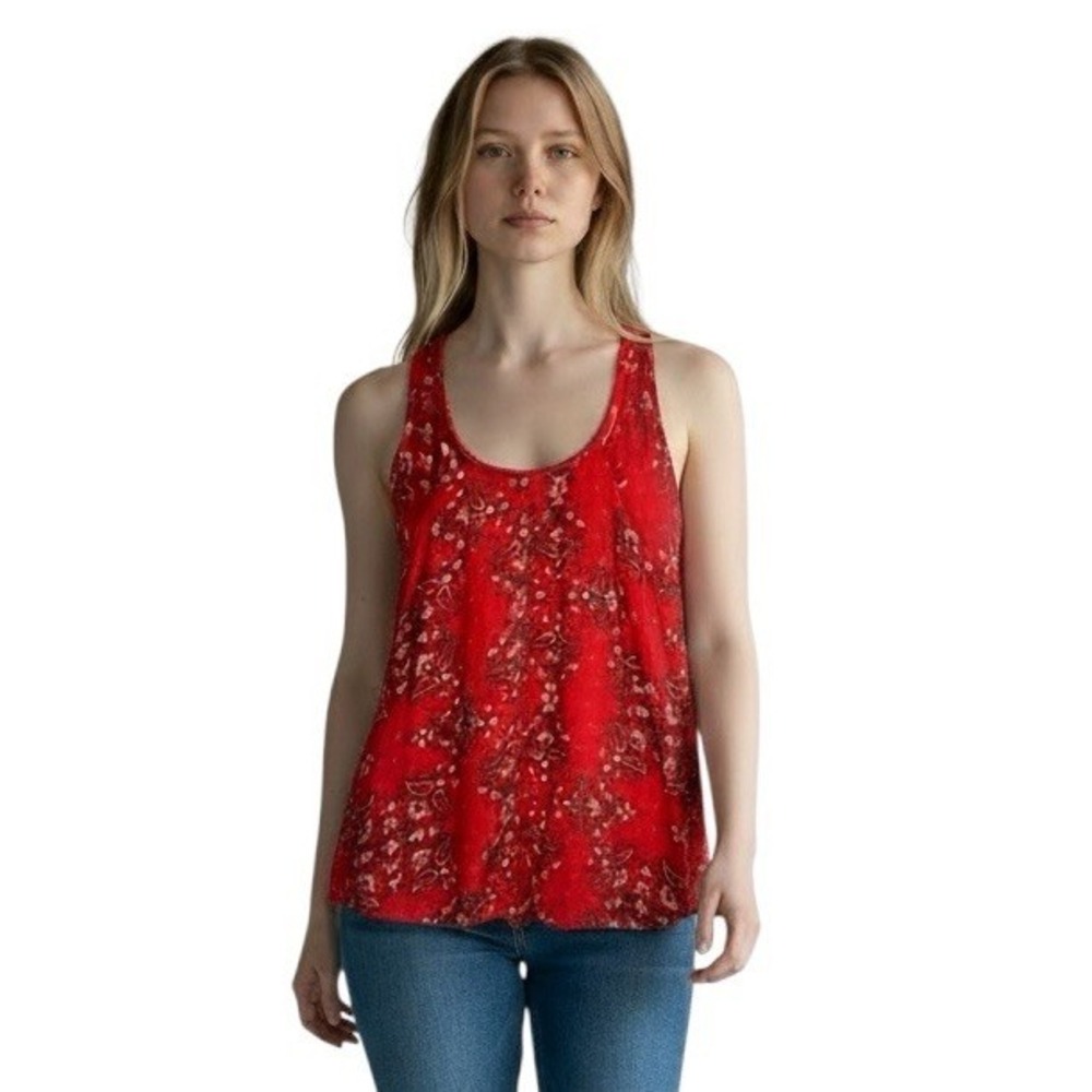 Lucky Brand Bandana Print Tank Top Size M Western Boho Country Cowgirl
